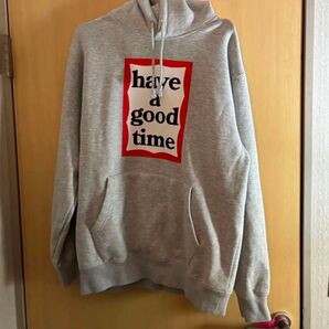 haveagoodtime フード付きグレーパーカー トレーナー