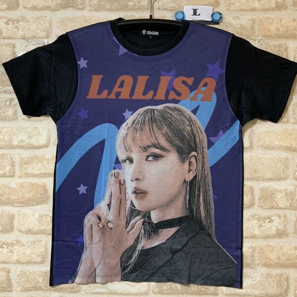 ブラックピンク LALISA リサ Tシャツ Lサイズ 管8026 海外製