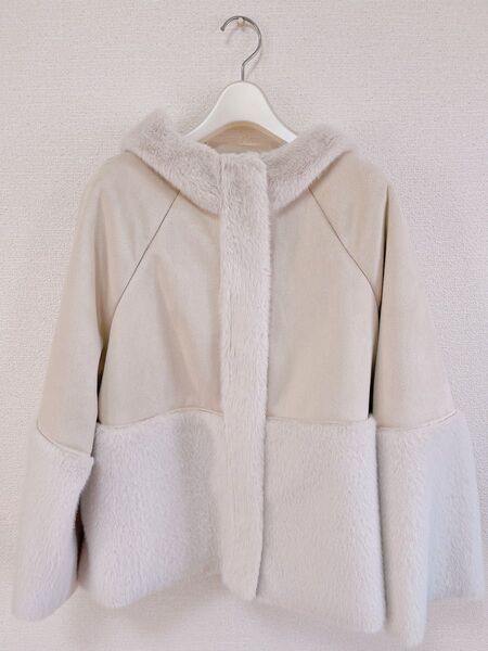 anysis Luxuryフェイクムートン コート アイボリーベージュ M