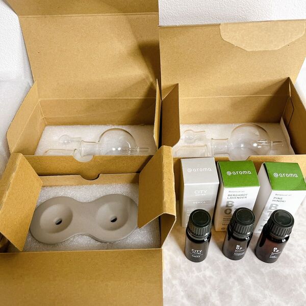 アットアロマ nebulizing diffuser 「orb」フラスコ2個 +フラスコスタンド アロマ3本