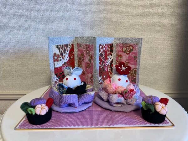 うさぎ雛セット*ちりめん細工*ハンドメイド
