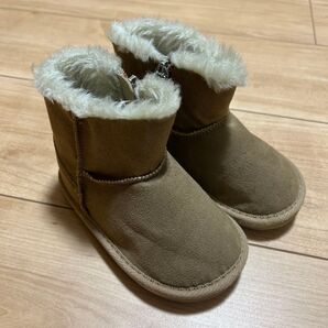 ミキハウス ベージュ ブーツ 14cm 中古美品 ムートンブーツ ショートブーツ ムートン ブーツ
