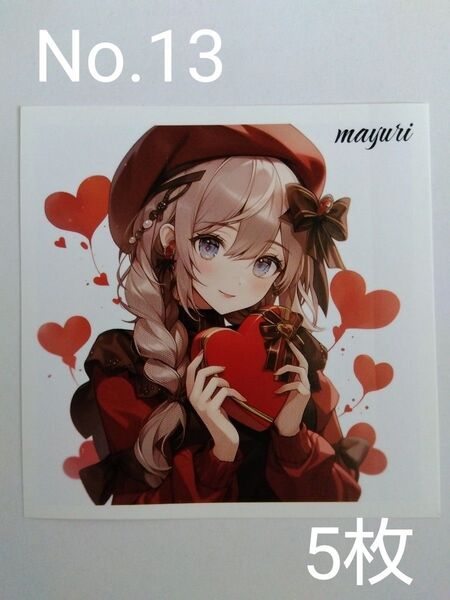 ステッカー 女の子 5枚 コラージュ素材 No.13