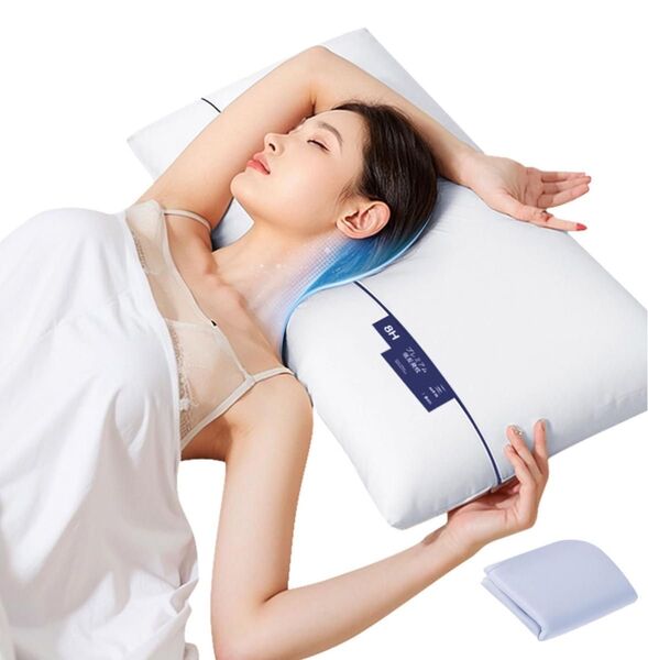 【未使用】5つ星ホテル仕様 低反発枕 首が痛くならない枕 カバー付き 寝心地いい 温度調整機能 横向き寝 まくら 快眠