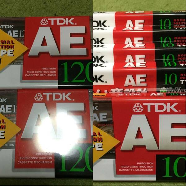 【未開封 年代物】TDK AE120 ノーマル 2本 ＋AE10 5本 カセットテープ