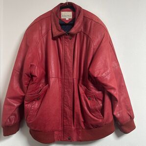 レザージャケット 赤 BOUNDARYWATERS 古着
