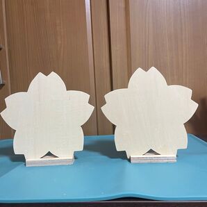 さくら(大)、スタンド白木 2セット 少し大きめ ハンドメイド♪
