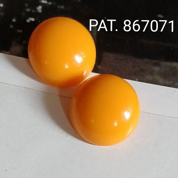 琥珀 コハク アンバー 天然 イヤリング オレンジ色 No. 刻印 大ぶり パワーストーン ヴィンテージ ナンバー入り 軽い