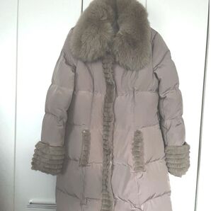 リアルファー ダウンコート ベージュ