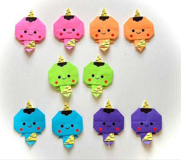 壁面アート 節分 折り紙 鬼 10個
