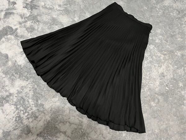 黒 プリーツスカート 丈長め 美品 演奏会 9号 プリーツ 黒 ブラック プリーツスカート ロングスカート