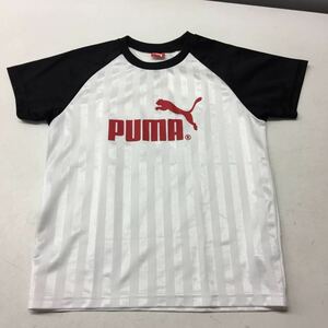  бесплатная доставка *PUMA Puma * короткий рукав футболка * tops * Kids Junior 130* белый * чёрный белый #20110srr