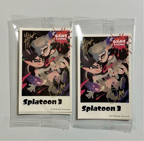 スプラトゥーン3 グランドフェスティバル サイン入りブロマイドカード未開封2個