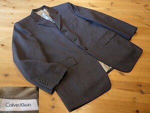 美品 インドネシア製 Calvin Klein カルバンクライン ３釦 グレー テーラード ジャケット ブレザー 40S L相当
