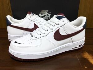 19年製 NIKE AIR FORCE 1 LO '07 LV8 4 ナイキ エアフォース エレベイト AF1 SWOOSH 刺繍【CJ8731-100】WHITE ホワイト マルーン 白 US8