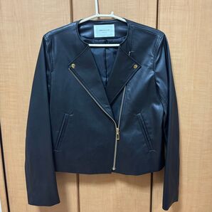 オペークドットクリップ ライダースジャケット