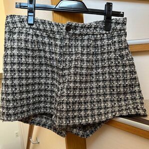 THE EMPORIUM 白黒ツイードショートパンツ