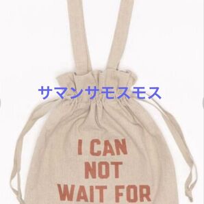 サマンサモスモス 綿麻ロゴ巾着バッグ レッド
