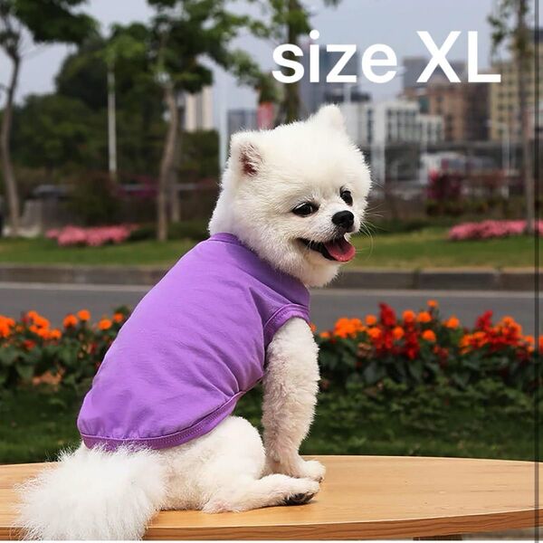 joonolu犬服 犬の服 ペット服 犬 服 綿製Tシャツ 着脱簡単 吸水 速乾 パープル XL
