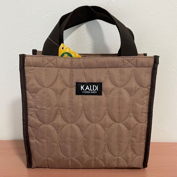 KALDI カルディ キルティングトートバッグ ブラウン