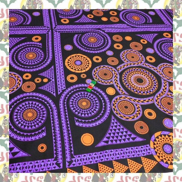 【SALE/180cm x 110cm/2ヤード】アフリカンプリント生地 barg-f96 アフリカ布 アフリカ生地 ゴールドプリント アンカラ キテンゲ パーニュ