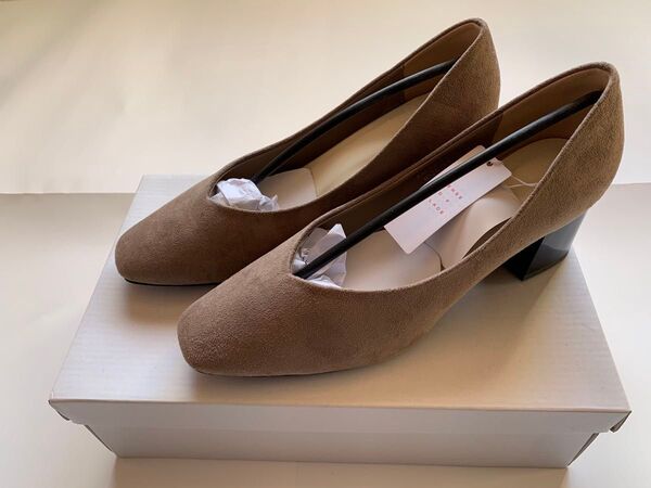 未使用☆SENSE OF PLACE☆パンプス☆バイカラー☆スクエアトゥ☆38サイズ☆アーバンリサーチ☆ベージュ系