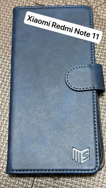 ★おすすめ★Xiaomi Redmi Note 11 スマホケース ブルー マグネット式 カード収納