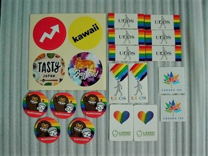 虹色シール色々セット レインボープライド LGBT イベント (レインボー/kawaii/ULOS/Yahoo/Life net/CANADA150/カナダ/ボディー タトゥー)