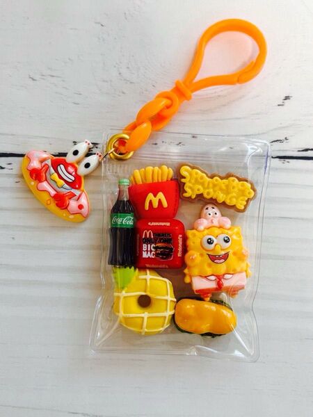 ガチャ詰めポーチ風☆黄色スポンジ118☆キャンディバックキーホルダー パーツまとめ売り