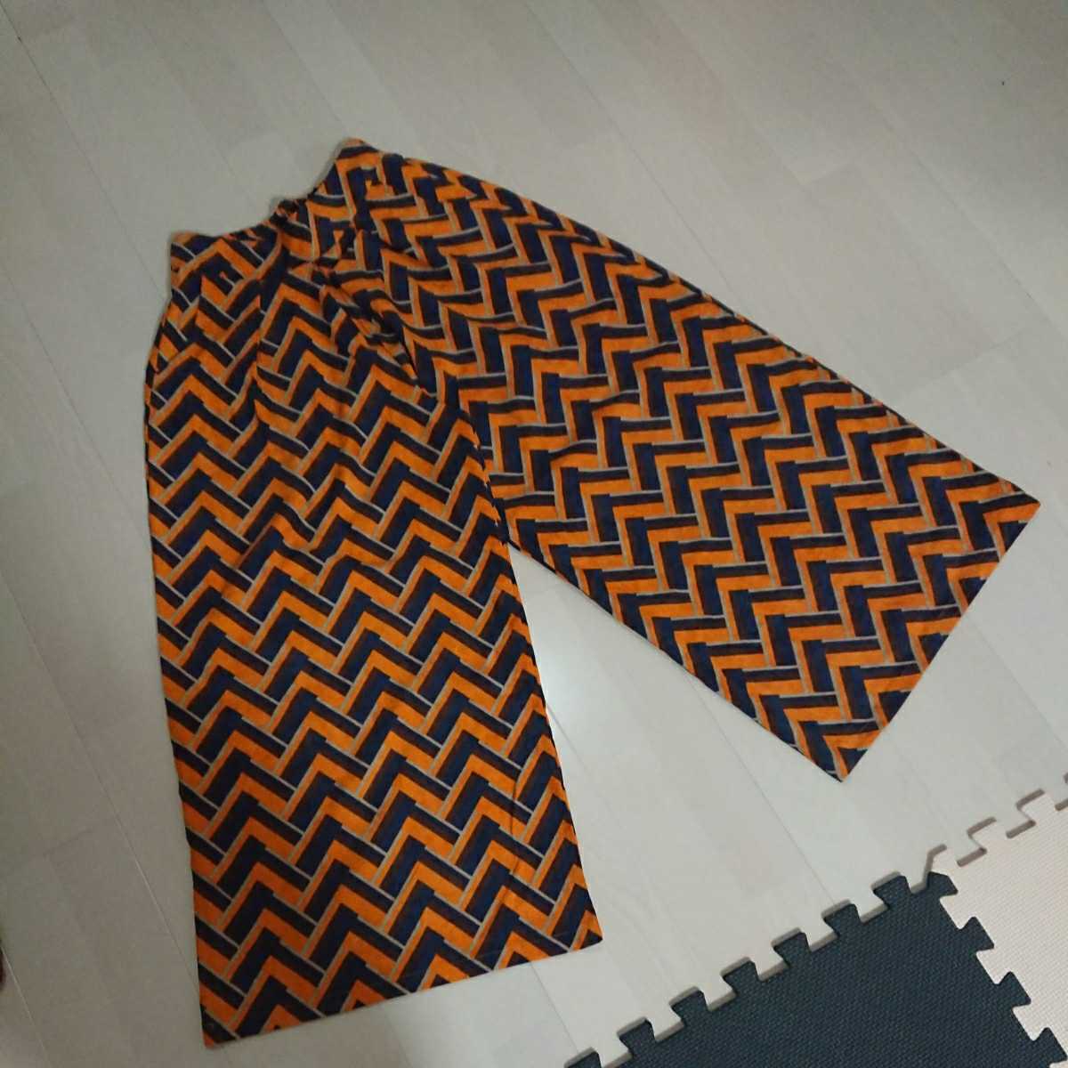 【美品】COQULE◎ワイドパンツ★サイズF♪ジグザグ柄◎