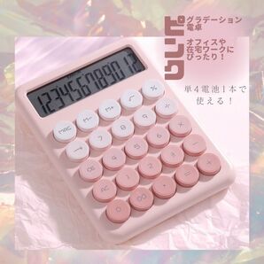 電卓 かわいい くすみカラー 計算機 12桁 ピンク 家計簿 tiktok キーボード レトロ 丸ボタン 韓国 家計管理 在宅