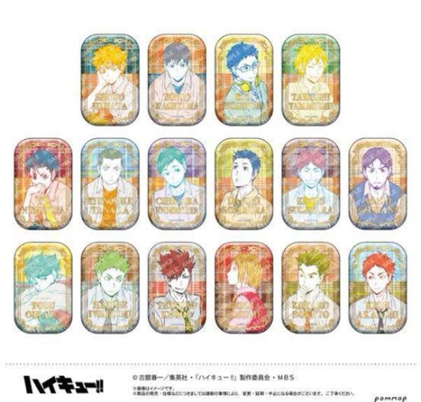 ハイキュー!! スクエア 缶バッジ オフショット×カラー 第一弾 セブンネット