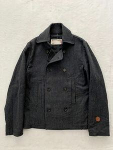 MONTEDORO size48 Italy made coat double pea coat short coat monte d'Oro RED SLOW WEAR slow wear men's 