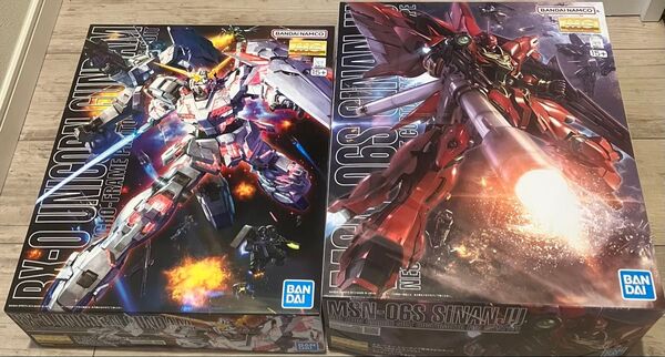 MG 1/100 RX-0 ユニコーンガンダム + MG 1/100 MSN-06S シナンジュ 未組立2個セット