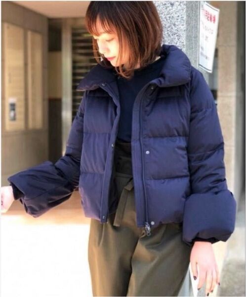 PICCIN ストレッチボリュームカフスダウンジャケット 紺