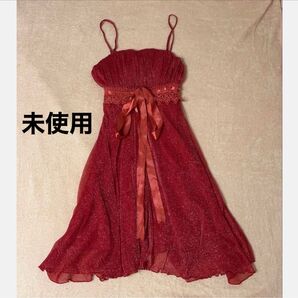 キラキララメAラインミニドレス☆レッド 未使用