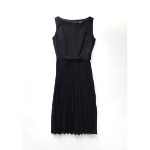 MADEMOISELLE ROPE’ ノースリーブプリーツワンピース 日本製 ROPE' お呼ばれ ブラック 9AT 秋冬