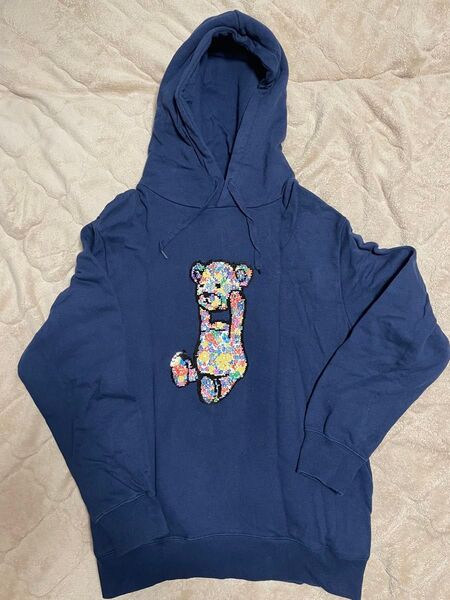 graniph カラフルクマ刺繍パーカー M グラニフ