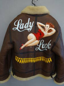 B-3 flight jacket /Lady Luck/ hand paint /G-1/A-2/ superior article /M size 