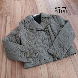 最終値下げ【新品】キルティング ライダース ショート ジャケット カーキ グリーン