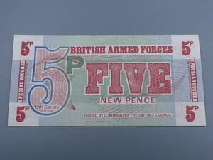 未使用 紙幣 イギリス 特別引換券 5ペンス 1972年