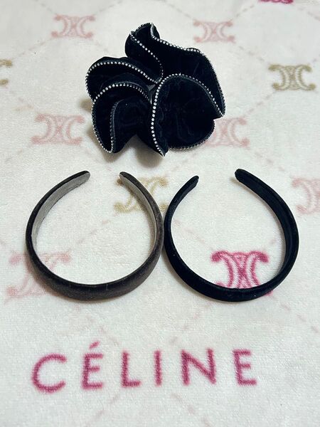 ヴァンテーヌ カチューシャ ベロア シュシュ まとめ売り 2個セット