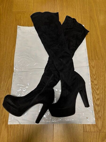 エスペランサ ニーハイブーツ Lサイズ ロングブーツ ブラック スエード ロング ヒール ブーツ