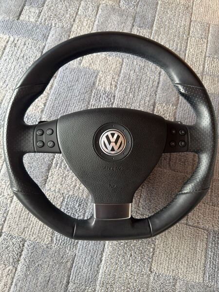 対応ECU付!VW純正 D型ステアリングホイール(パドルシフト,MFSW付)ゴルフ 5 6 GTI シロッコ パドルシフト有効化ECU(1K0 953 459 CD)