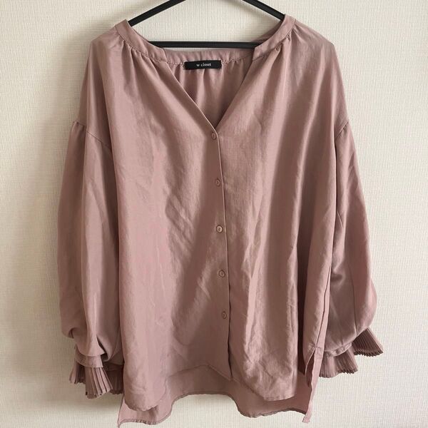 ダブルクローゼット w closet ブラウス フリル ピンク F