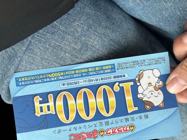 まねきねこ、茨城栃木限定 1000円券 クーポン券