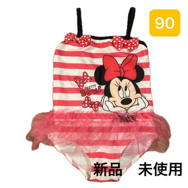 新品 未使用 水着 ミニーマウス 女の子 2T 90 スイムウェア キッズ