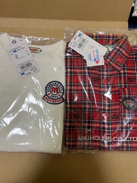 新品 ミキハウス 90 長袖Tシャツ 長袖シャツ