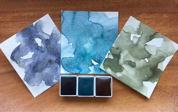 水彩絵の具 ハーフパン2ml 分離色3色セット shadows