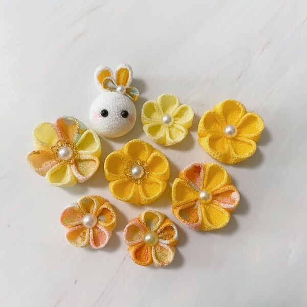 つまみ細工 パーツ お花 うさぎ 羽子板 ひな祭り 185